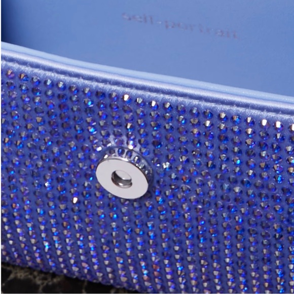 SELF PORTRAIT Mini Bow Crystal Embellished Silk Purse - Picture 10 of 10